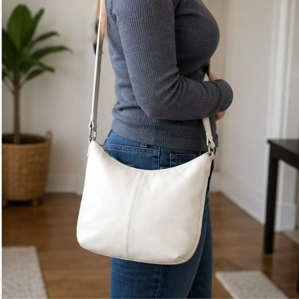Cream Nylon Crossbody Bag